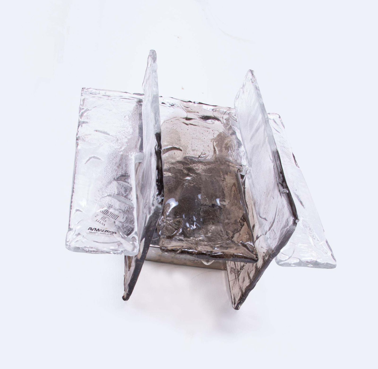 Carlo Nason Amber Murano Wall Sconce Glass & Chrome By Mazzega, Italy, 1960s photo furniture