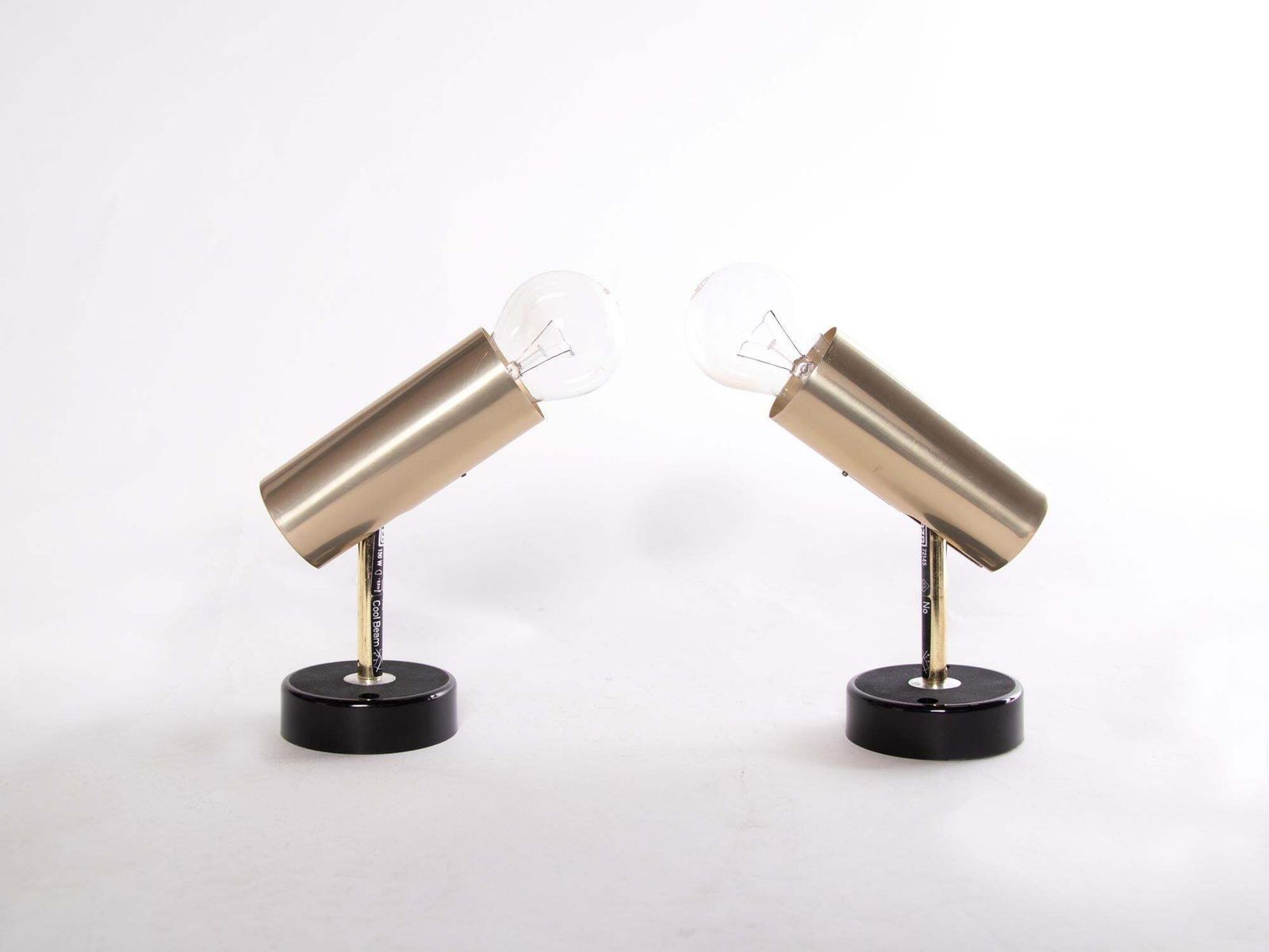 1960 Germany Rzb Adjustable Minimalist Wall Sconce Brass Spot Light, Set Of 2 photo buy