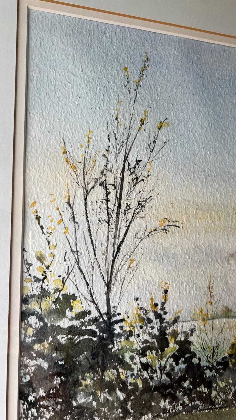 Large Watercolour Landscape Painting By June Wilkinson – Framed & Ready To Hang photo 195.0