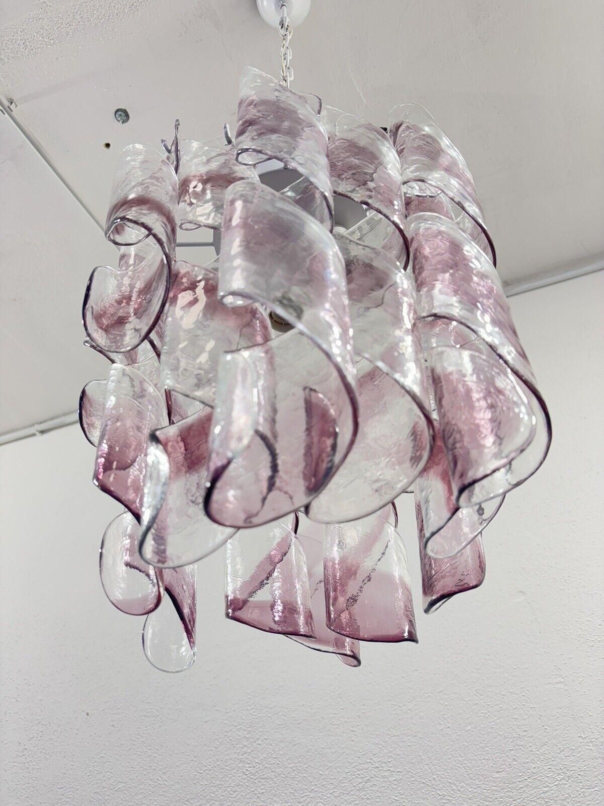 Mazzega Torciglioni Chandelier 3 Lights In Murano Glass Modern Design photo for sale