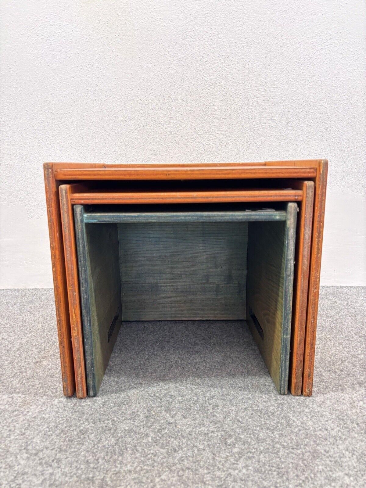 Saporiti Italia Tris Tables Stackable Wood 1970s Design Modernariato photo buy
