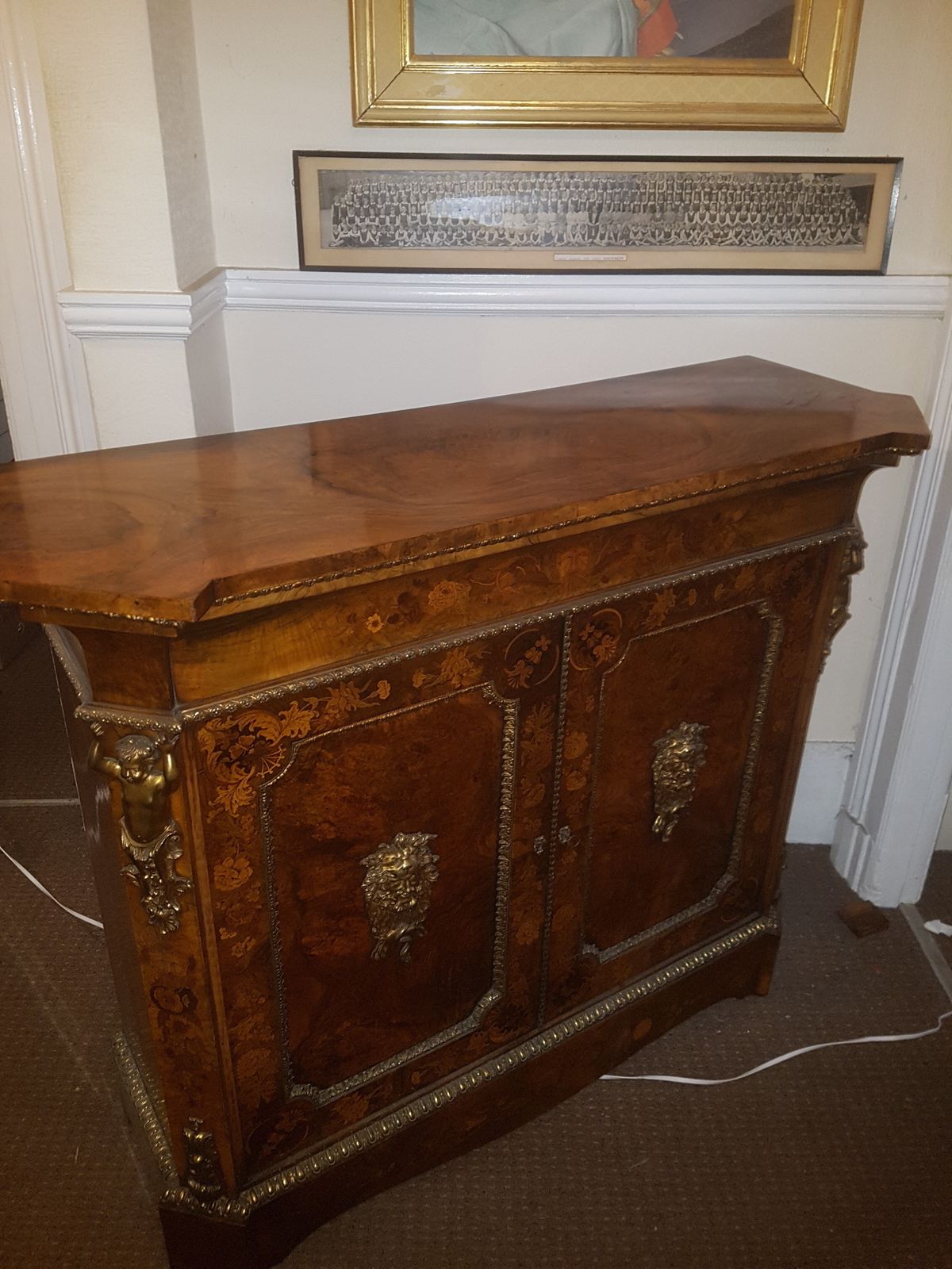 Hall Cabinet By William Smee & Son 19th Century Marquetry Inlaid Ormolu Mounted photo furniture
