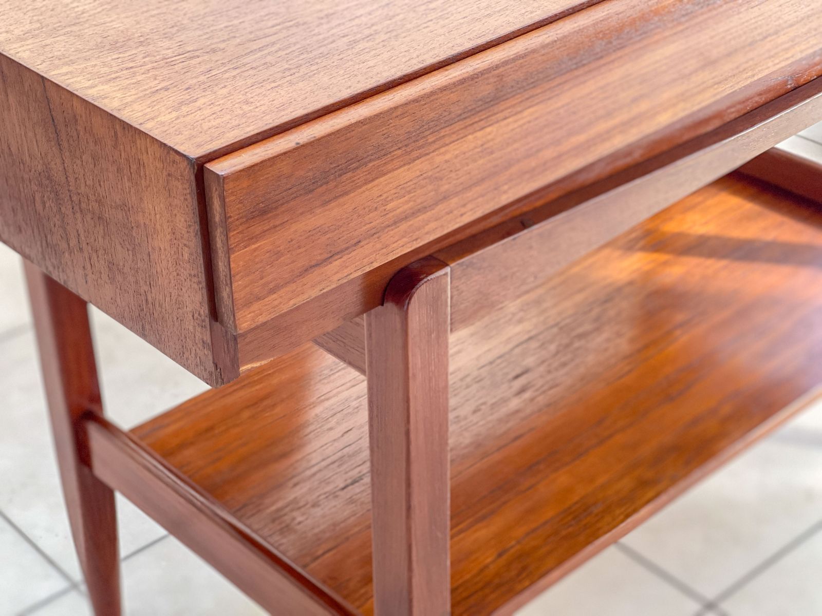 Teak Console By Ib Kofod Larsen For Faarup Møbelfabrik, Denmark 1960s. photo vintage