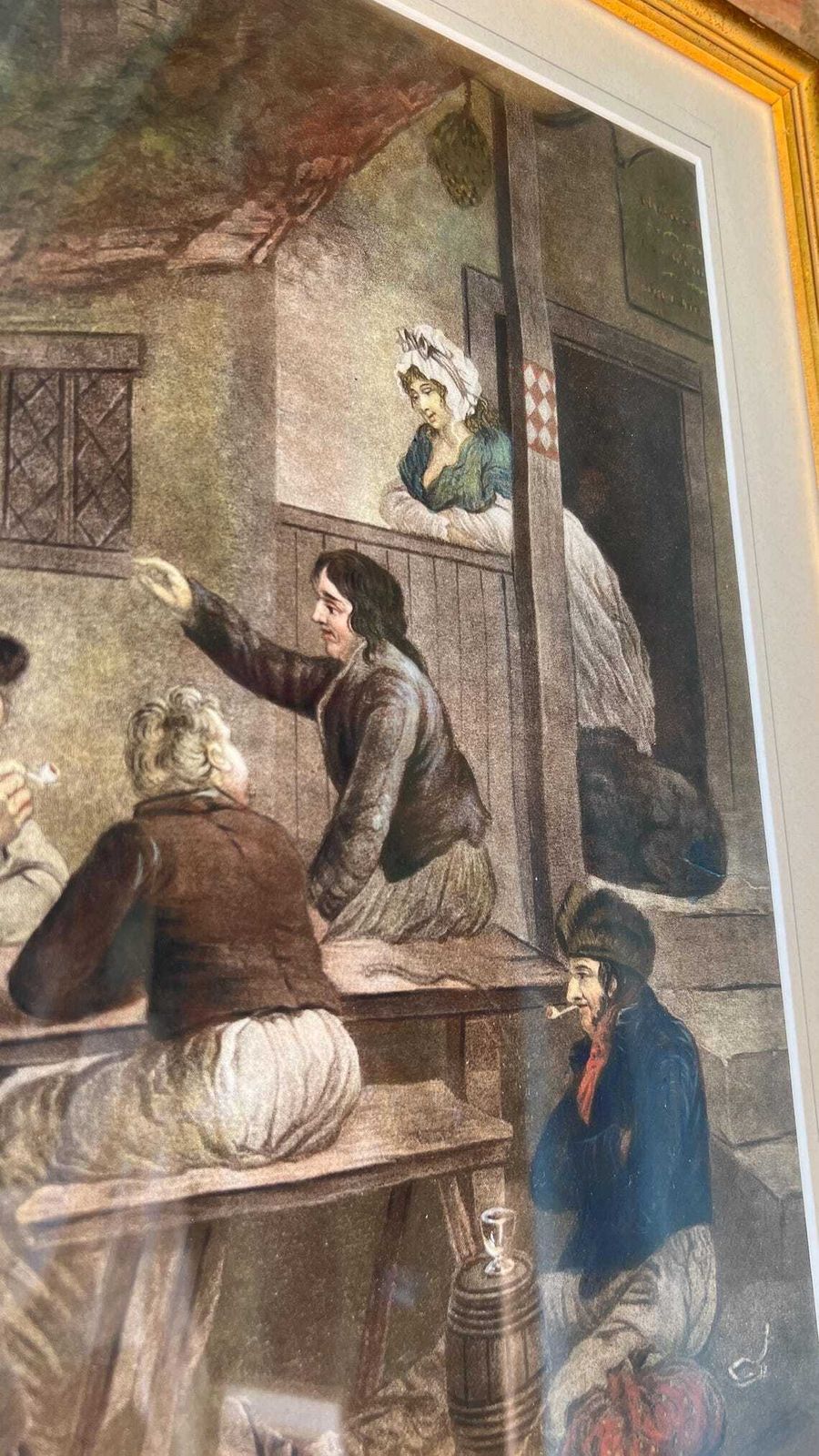 19th Century Lithograph Of The Sailors’ Conversation By George Morland – Framed And Glazed photo vinterior