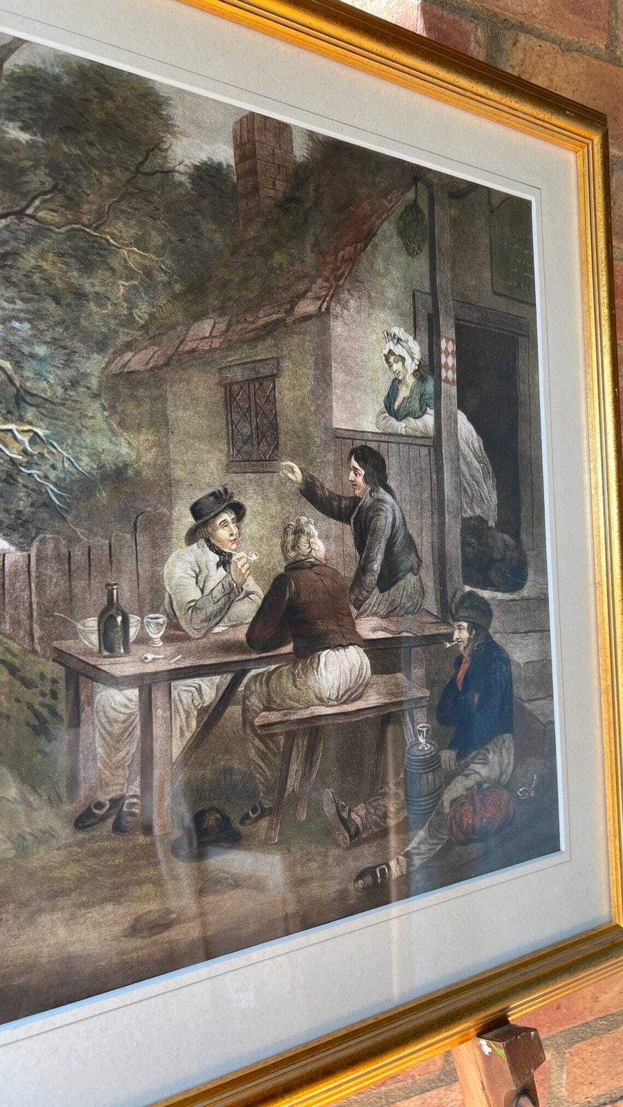 19th Century Lithograph Of The Sailors’ Conversation By George Morland – Framed And Glazed photo vintage