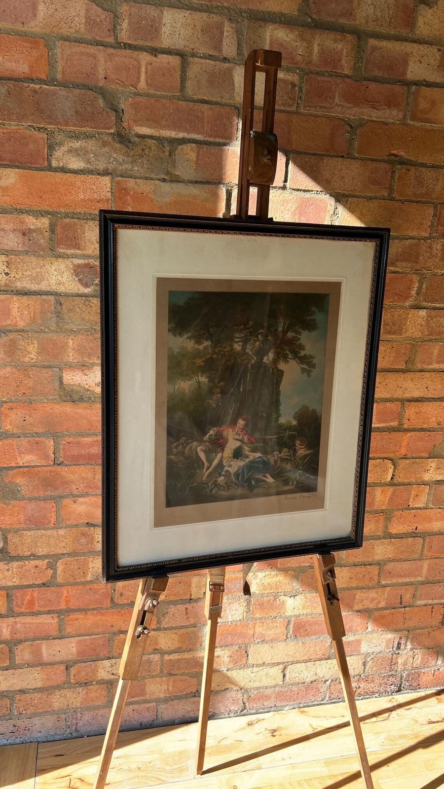 photo furniture Signed Late 1800s Lithograph By Ernest Slamp After François Boucher – Framed & Glazed