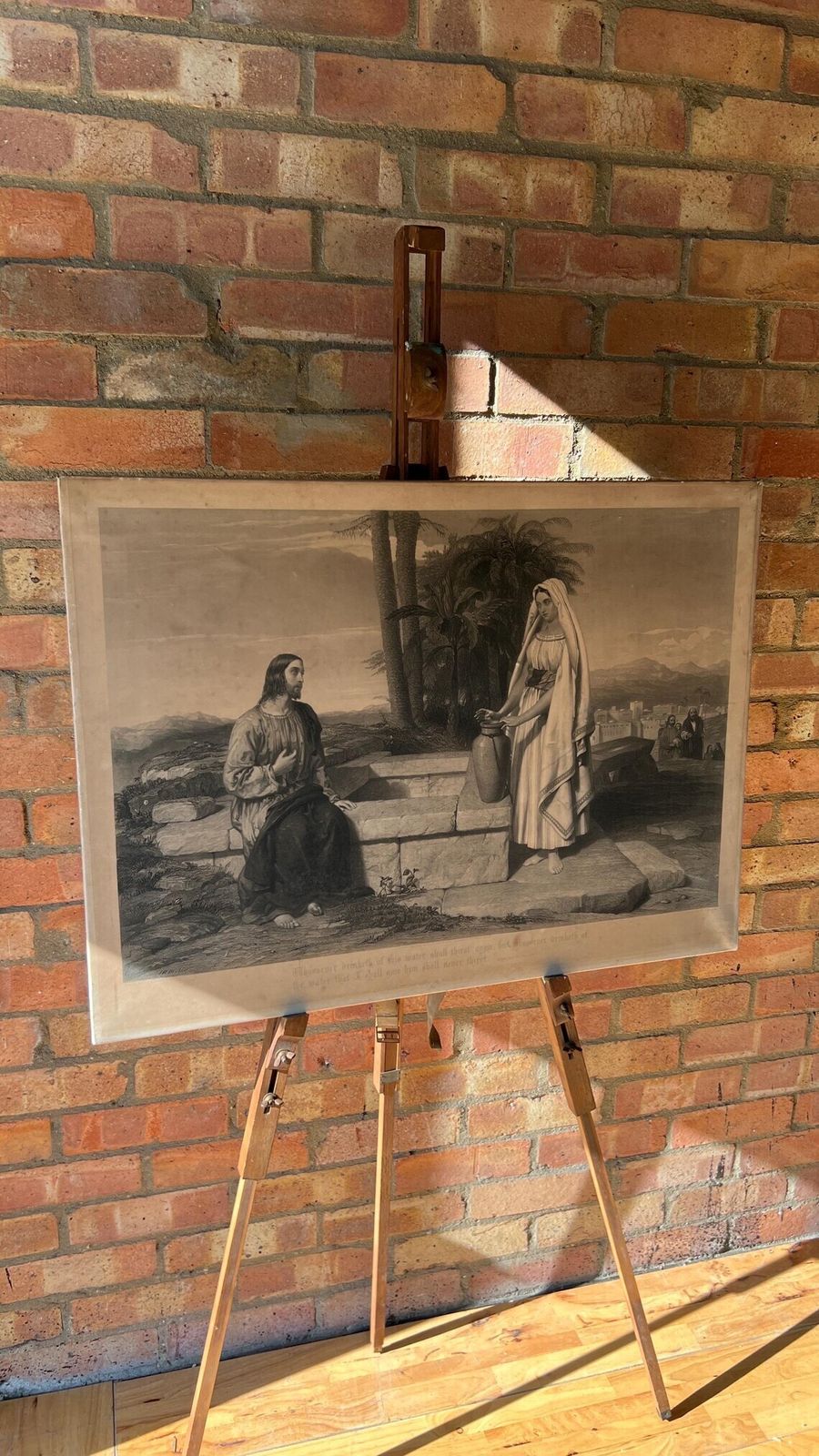 Large 1851 Antique Biblical Religious Engraving By S. Bellin After J. R. Herbert R.A.   Picture Of Jesus