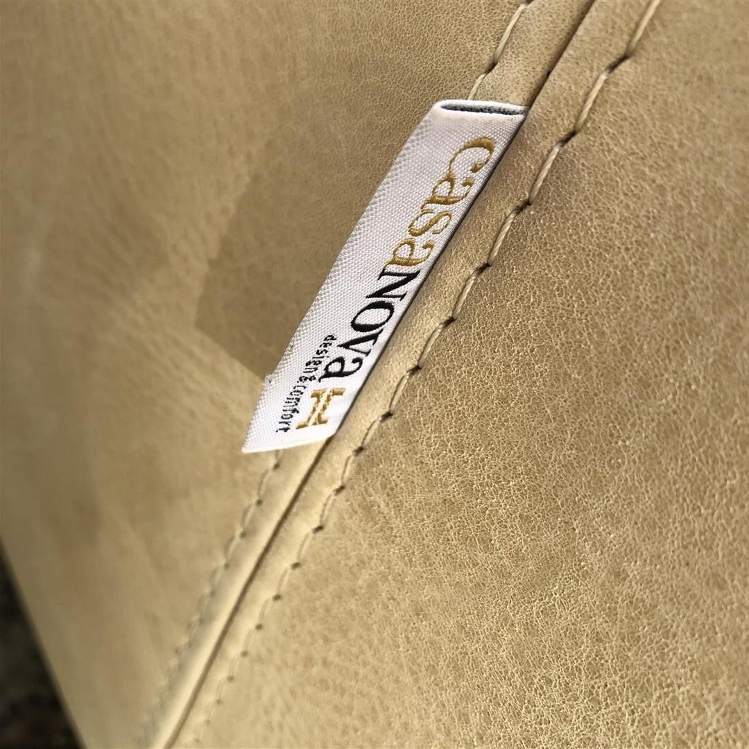Contemporary Italian Cream White Leather Large Two Seater Sofa photo 650.0