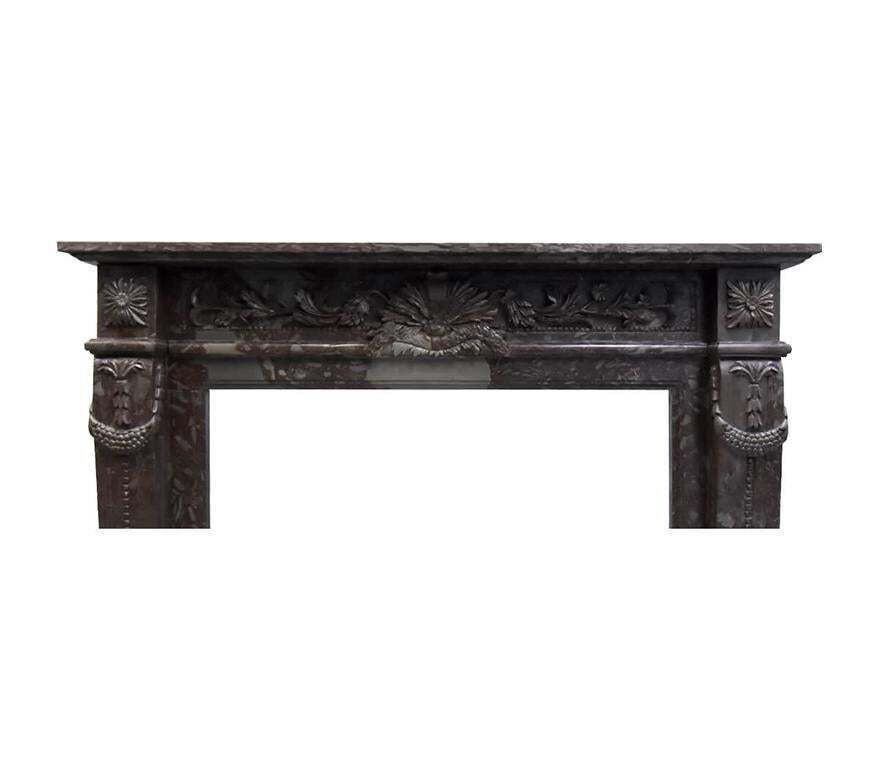 Brown Grey Marble Fireplace 19th Century photo Home Fixtures