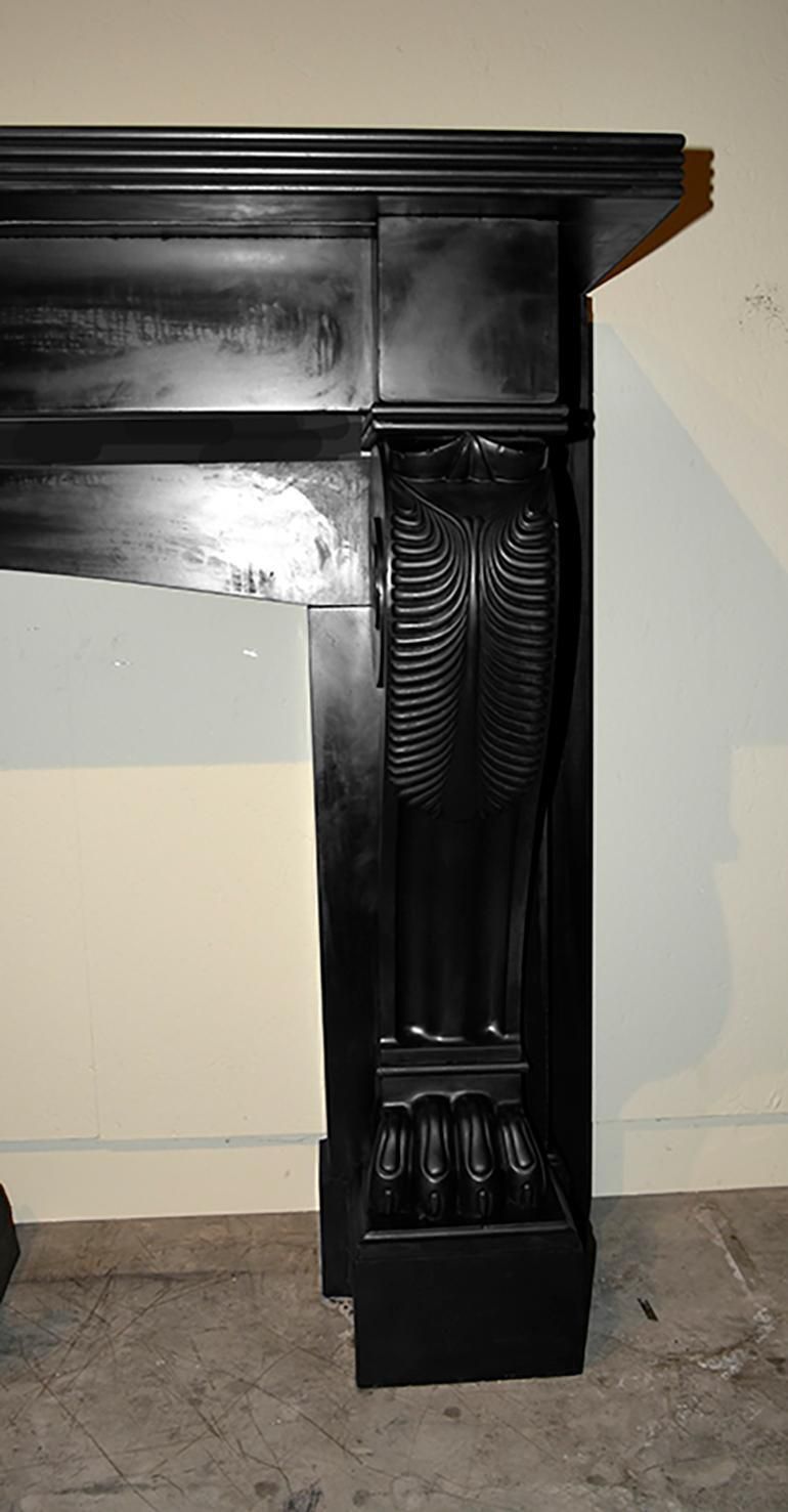 Black Marble Fireplace Mantel, 19th Century photo vinterior
