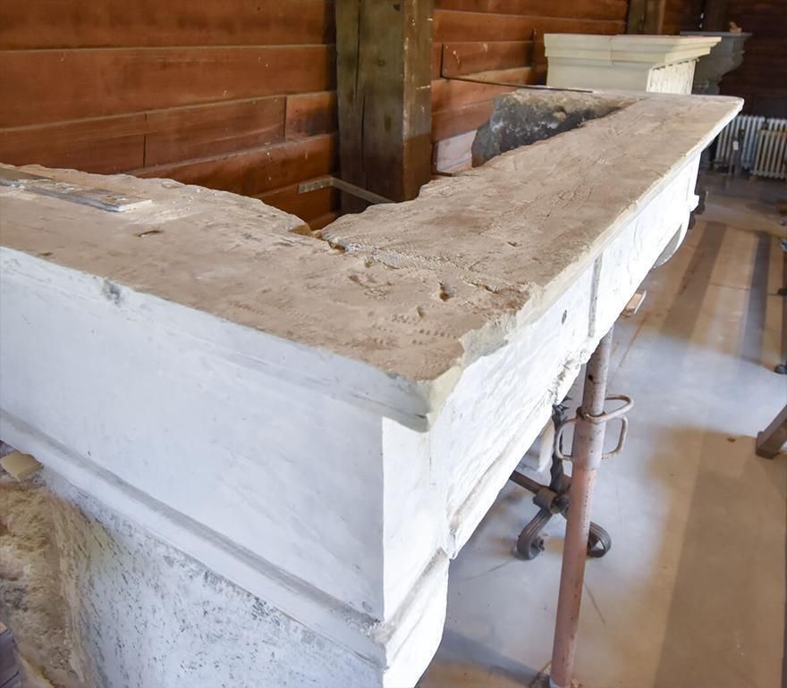 19th Century Antique Sandstone Castle Fireplace Mantel photo for sale