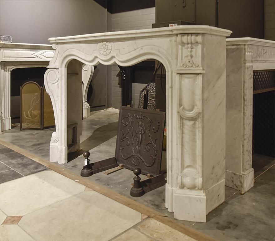 19th Century Antique Carrara Marble Louis XV Fireplace Mantel photo vinterior