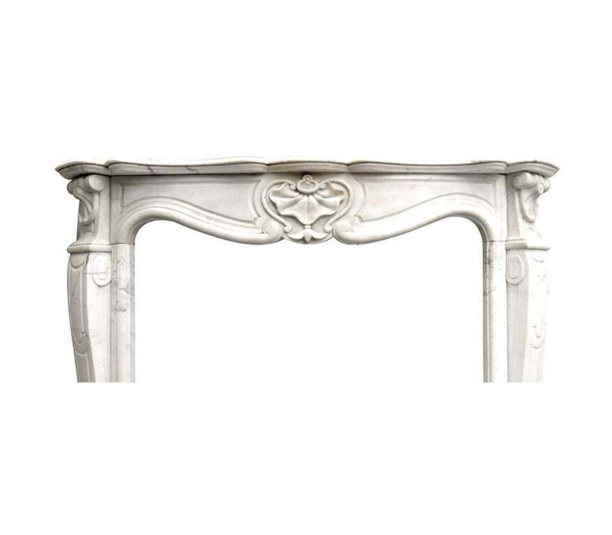 19th Century Antique Louis XV Marble Fireplace Mantel photo for sale