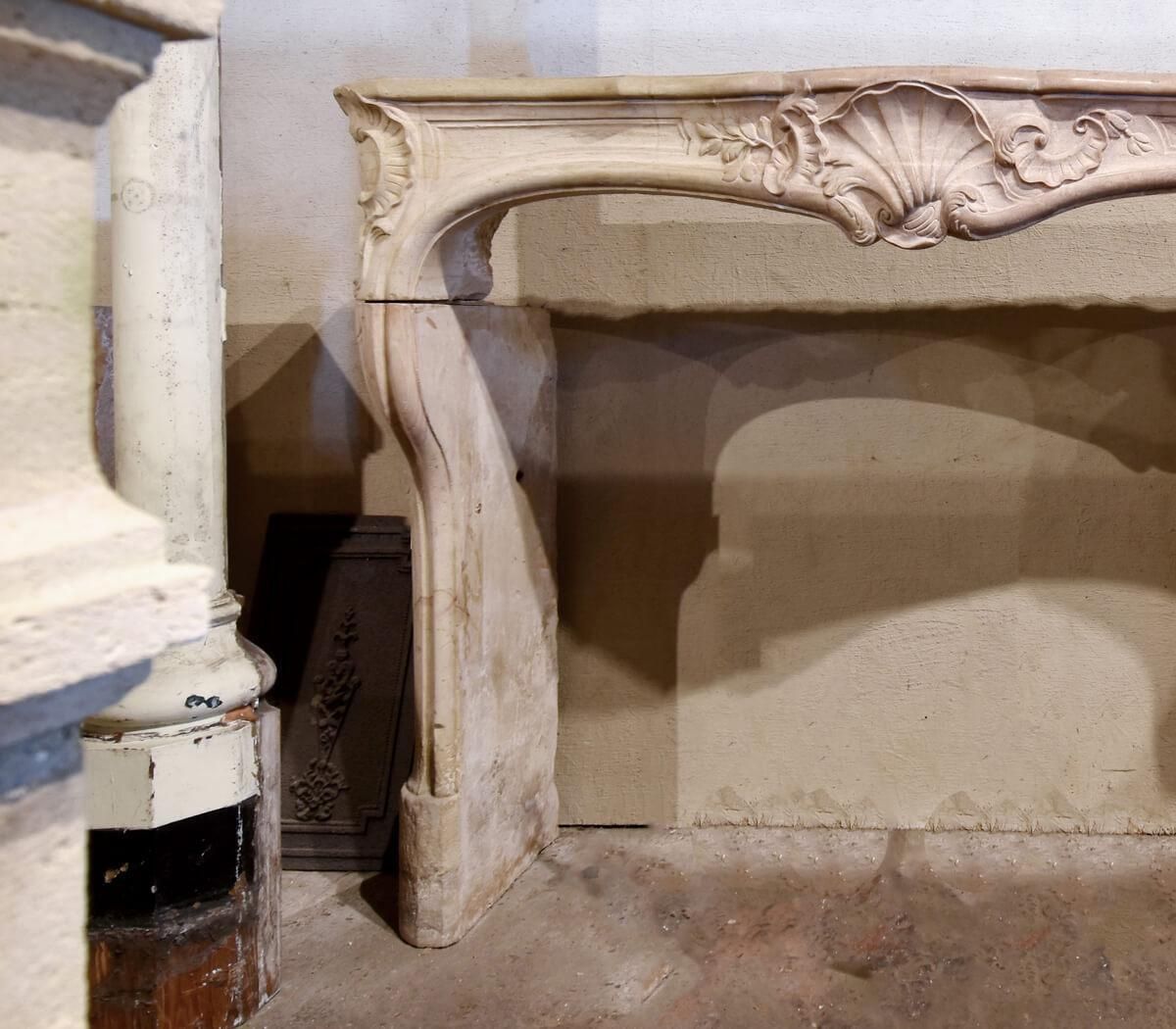 19th Century Antique Marble Stones Fireplace Mantel photo for sale