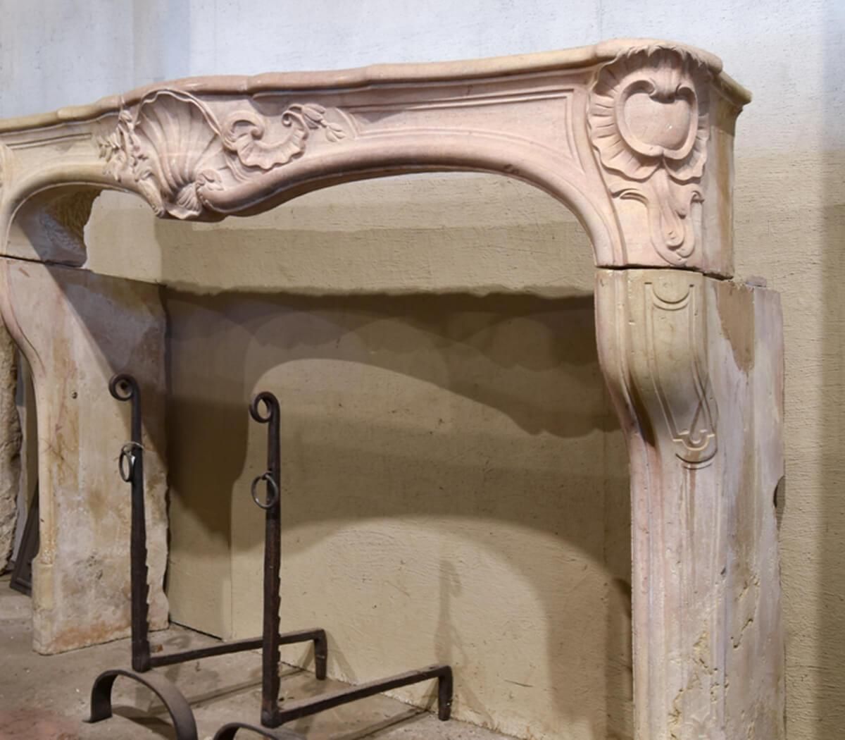 19th Century Antique Marble Stones Fireplace Mantel photo vinterior