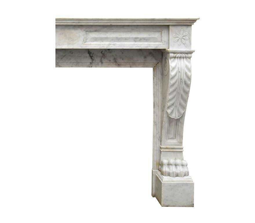 White Carrara Marble Fireplace Mantel 19th Century photo Home Fixtures