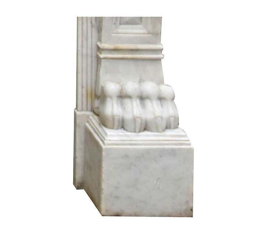 White Carrara Marble Fireplace Mantel 19th Century photo vinterior