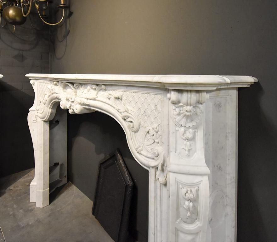 19th Century Antique Marble Louis XV Chateau Fireplace Mantel photo Home Fixtures