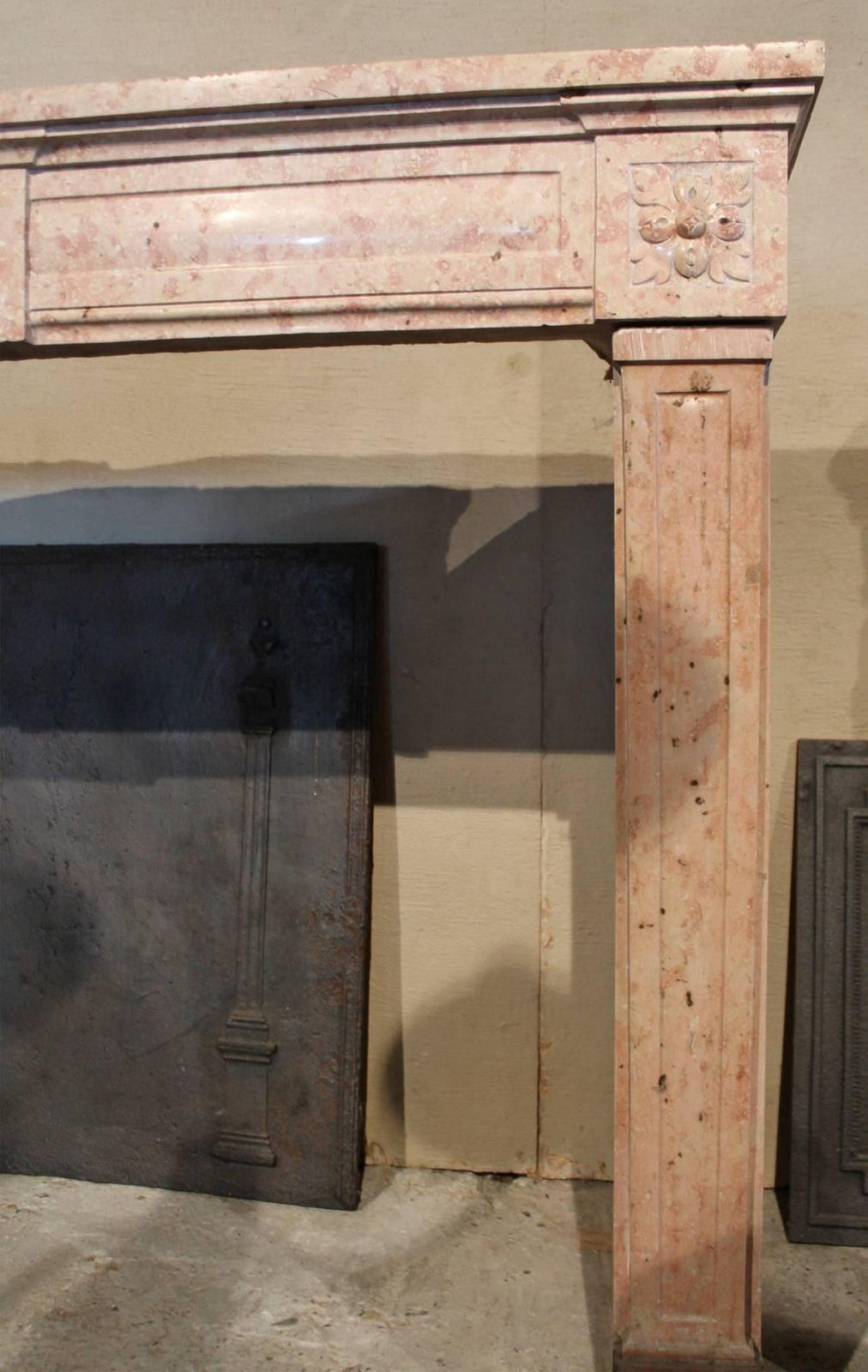 Antique Louis XVI Marblestone Fireplace Mantel, 18th Century photo 4350.0