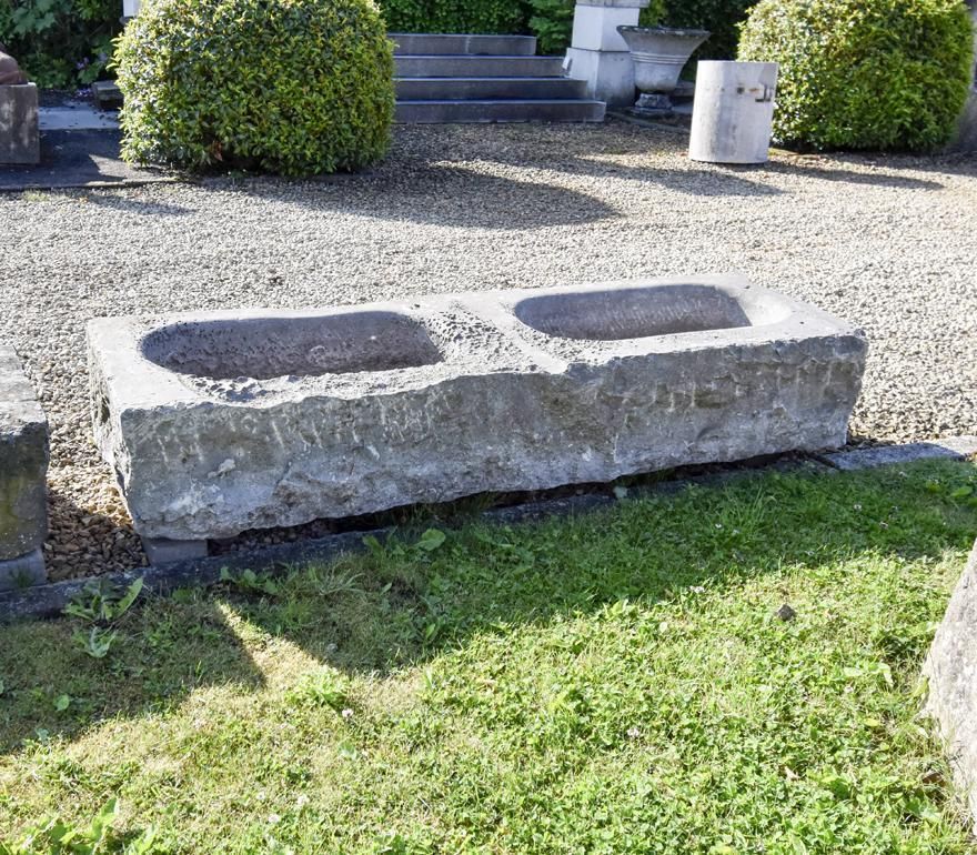 19th Century Antique Belgian Bluestone Trough photo Garden Furniture