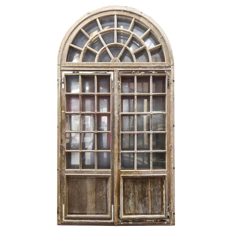 Double Oak Door With Overlight 19th Century