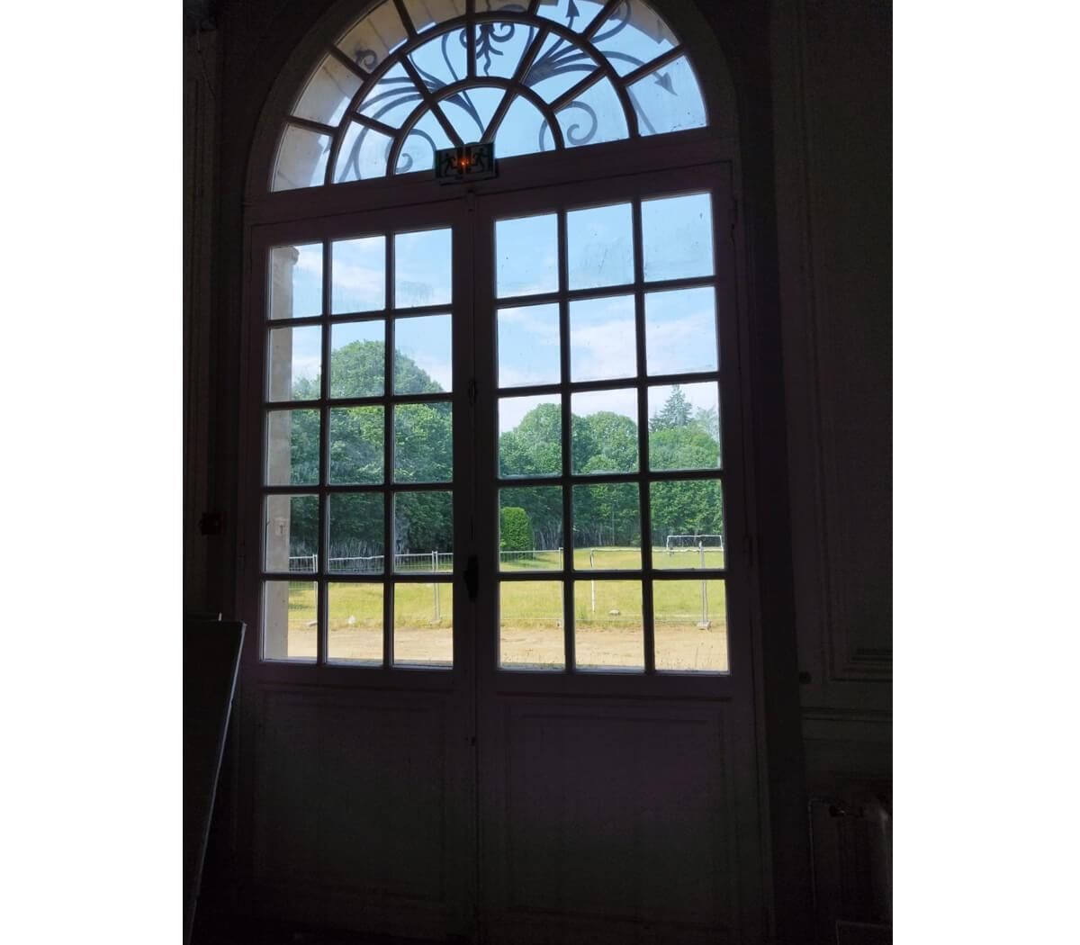 Double Oak Door With Overlight 19th Century photo vintage