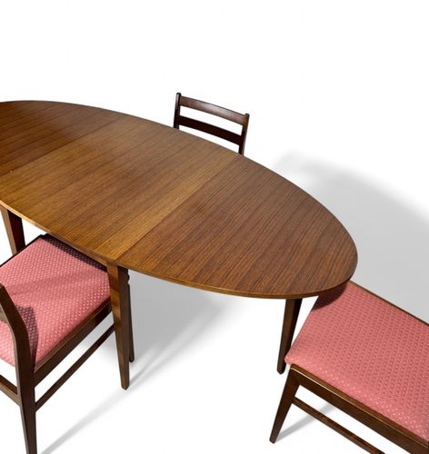 photo furniture Meredew Walnut Table And Chairs Mid Century Retro Space Saver C1960s