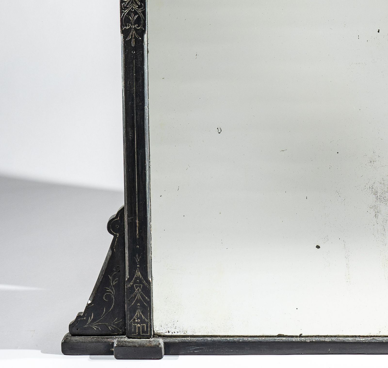 Large 19th Century Victorian Painted And Parcel   Silvered Overmantle Mirror photo Home Decor
