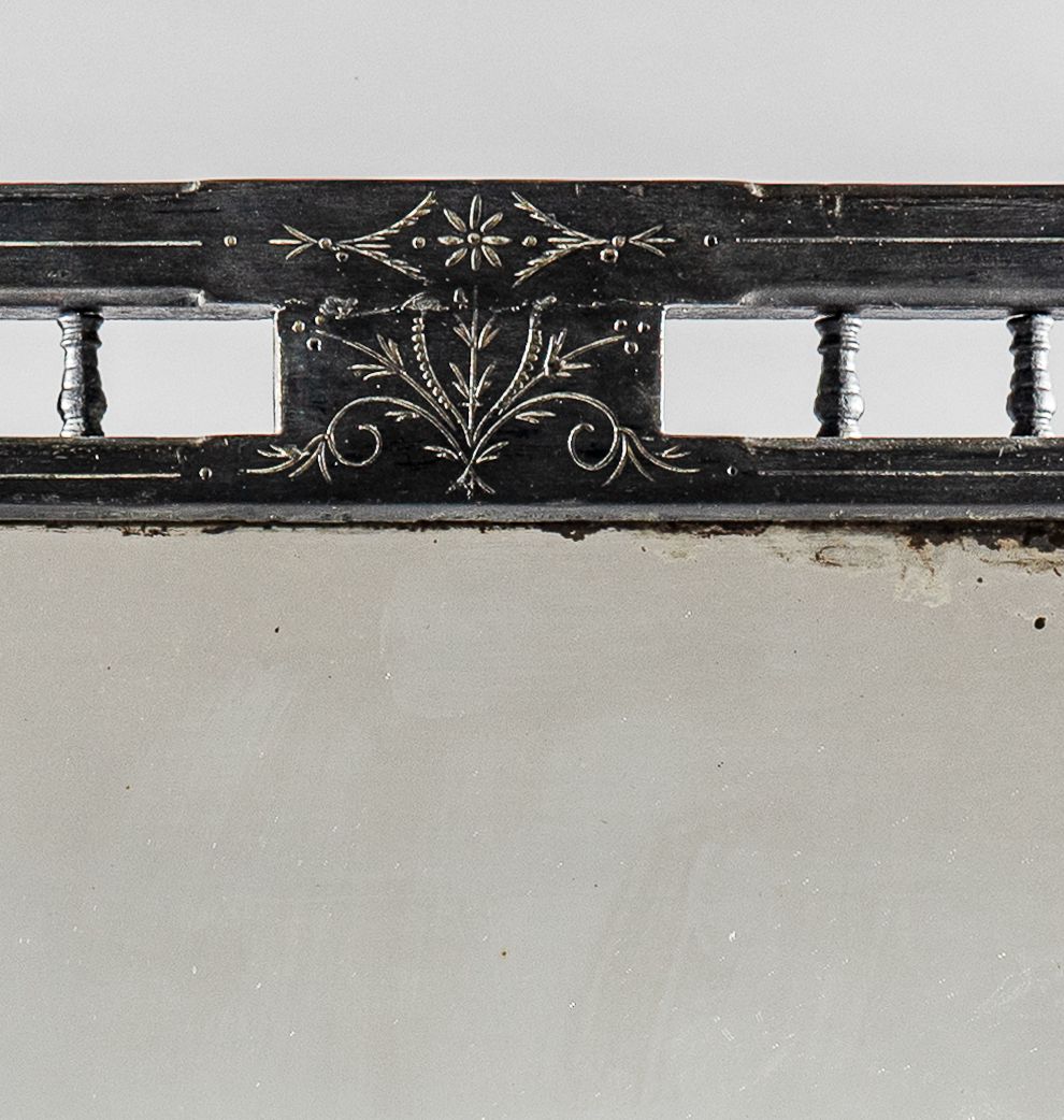 Large 19th Century Victorian Painted And Parcel   Silvered Overmantle Mirror photo vinterior