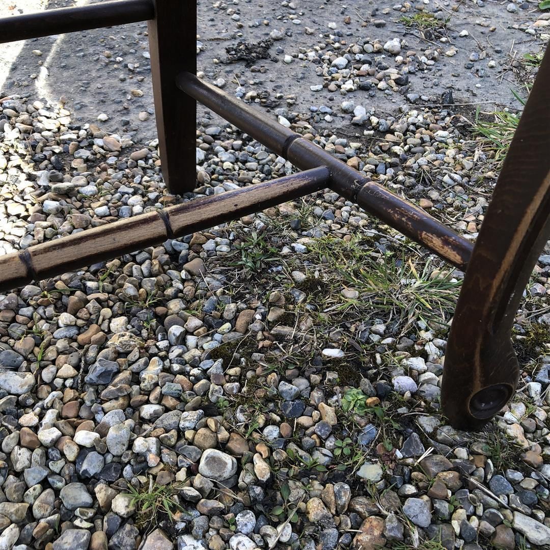 Set Of Six Vintage French Ladderback Rush Seated Dining Chairs photo furniture