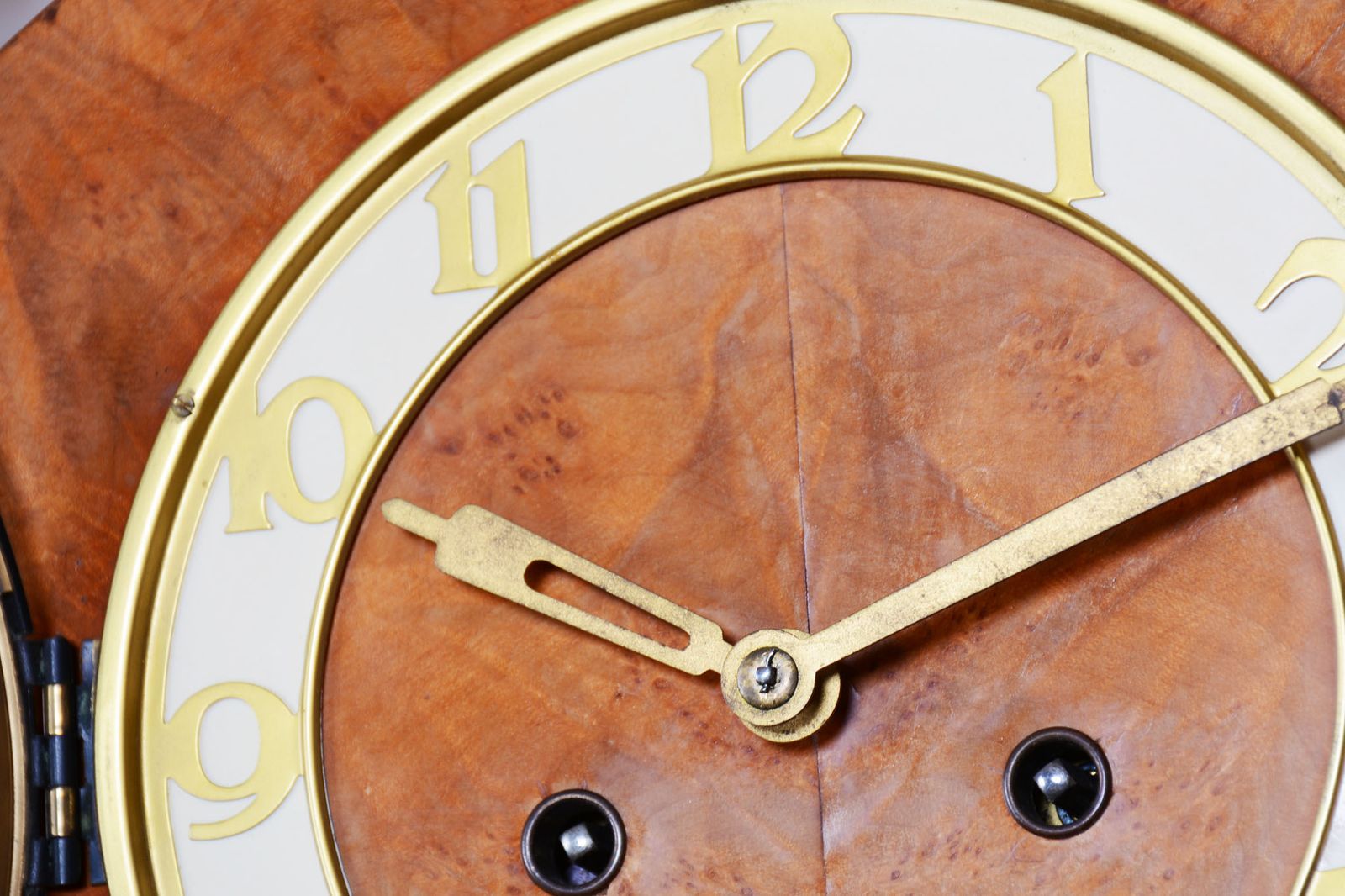 Restored Art Deco Clock, Made By Up Závody, Mahogany, Czech, 1920s photo vintage