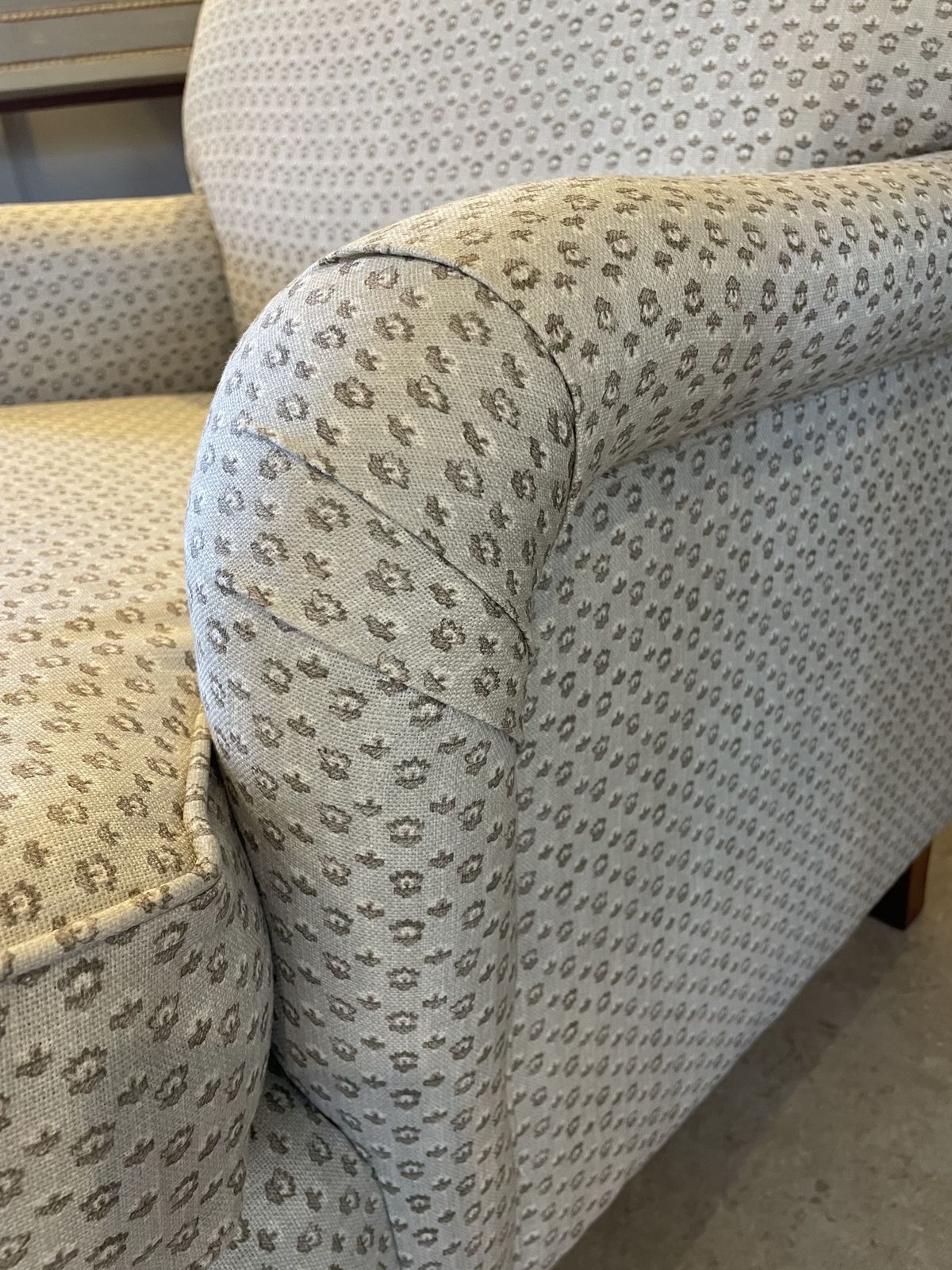 photo furniture George Smith Style Armchair Professionally Upholstered In Warner House Fabric.