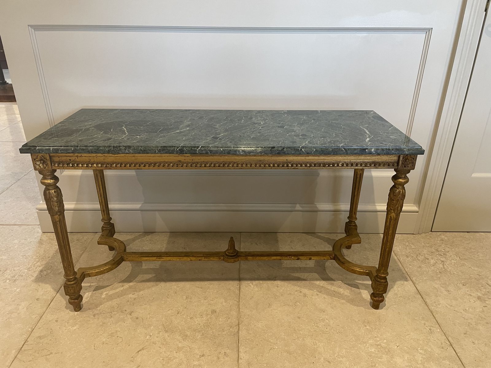 French Louis XVI Style Carved Giltwood Occasional Table