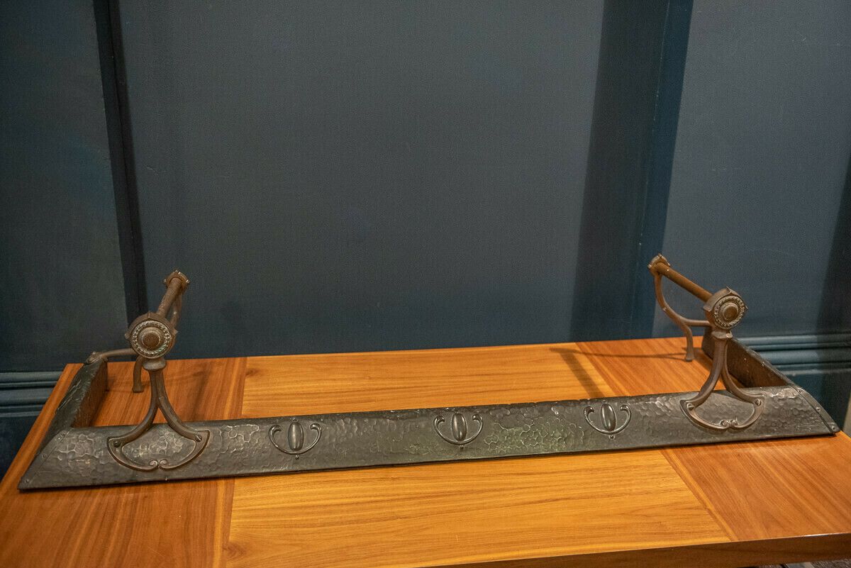 Arts & Crafts/Art Nouveau Copper Fire Fender Circa 1900 photo for sale