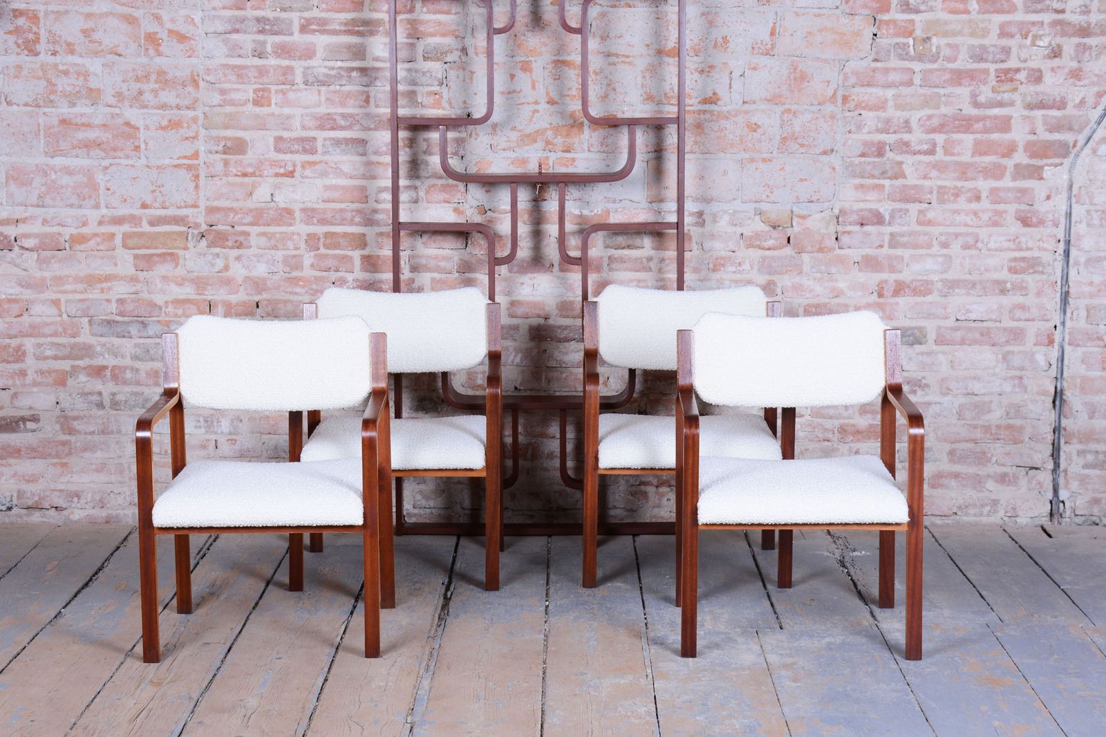 Set Of Four Restored Mid Century Chairs, By Ludvik Volak, Mahogany, Czech, 1960s photo 2250.0