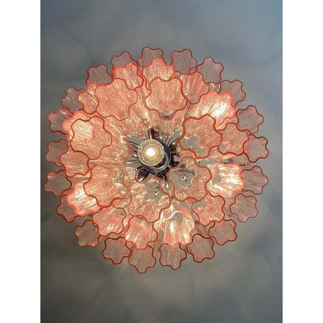 Contemporary “Tronchi” Murano Glass Chandelier In Venini Style photo vintage