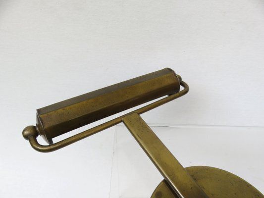 2009.4 Art Deco Minimalist Piano Lamp In Patinated Brass, 1920s photo