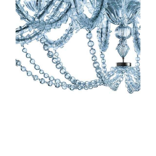 Contemporary Turquoise Cà Rezzonico Murano Glass Chandelier With Necklace photo vinterior
