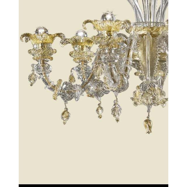 Venetian Cà Rezzonico Floral Gold Murano Style Glass Chandelier photo furniture