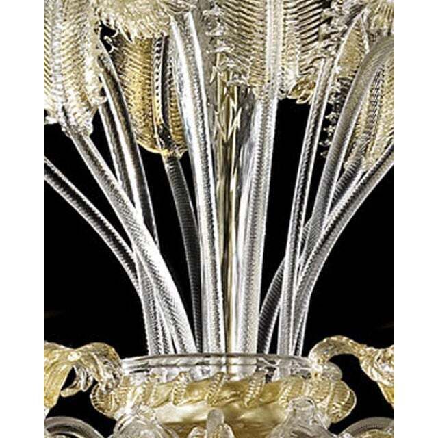 Venetian Cà Rezzonico Floral Gold Murano Style Glass Chandelier photo vinterior