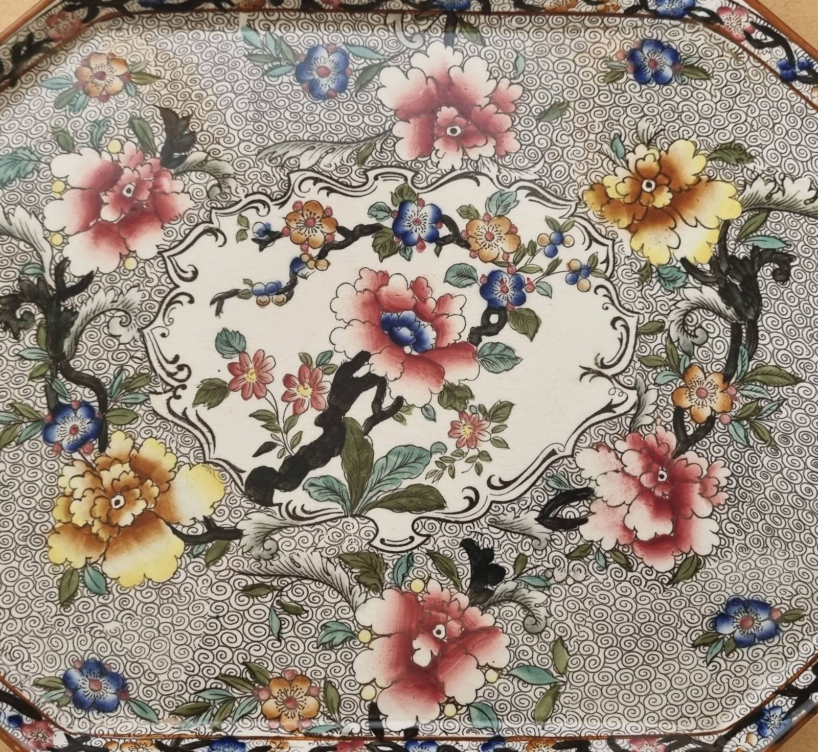 Hancock Coronaware Tray | Antique English Porcelain | Floral Vanity Dresser Plate | Victorian Dressing Table Decor photo Home Decor