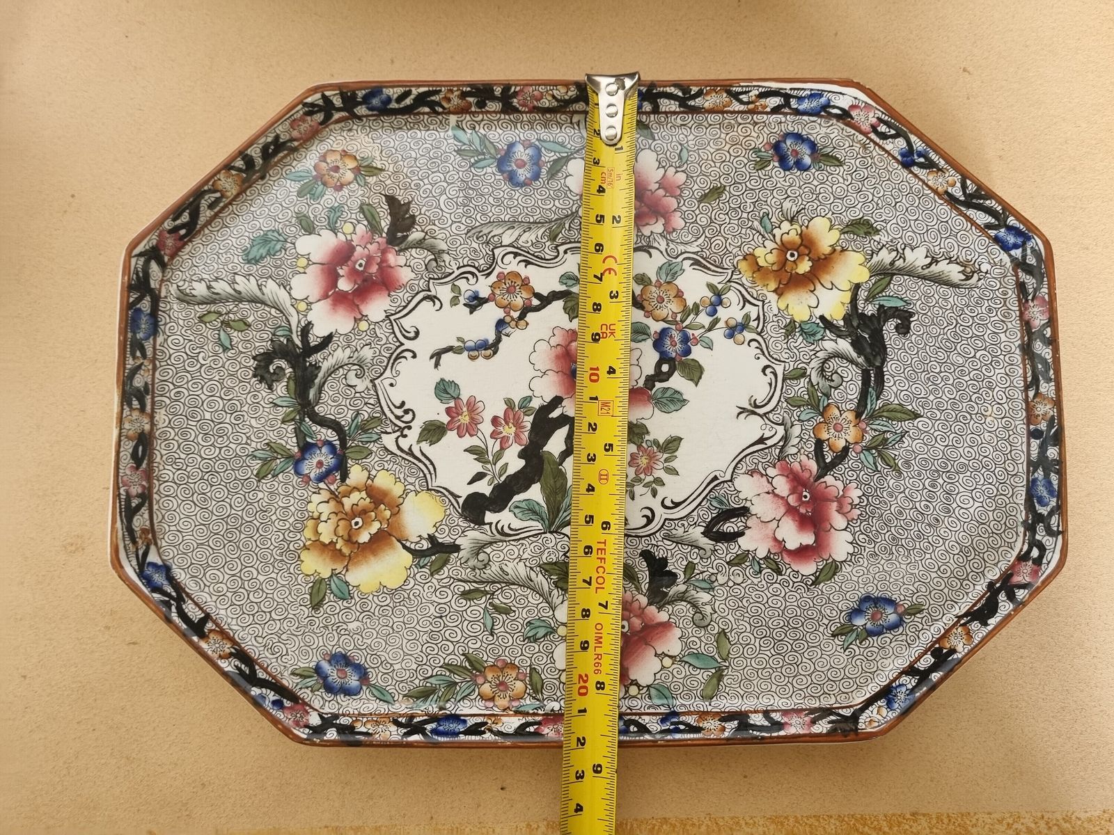 Hancock Coronaware Tray | Antique English Porcelain | Floral Vanity Dresser Plate | Victorian Dressing Table Decor photo 65.0