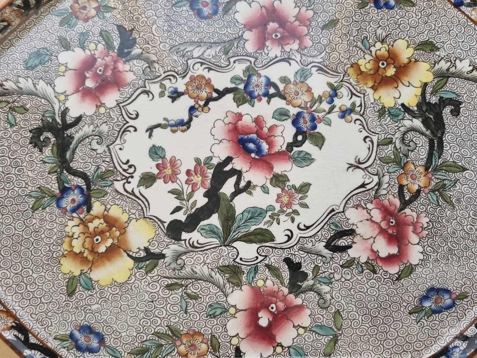 Hancock Coronaware Tray | Antique English Porcelain | Floral Vanity Dresser Plate | Victorian Dressing Table Decor photo buy