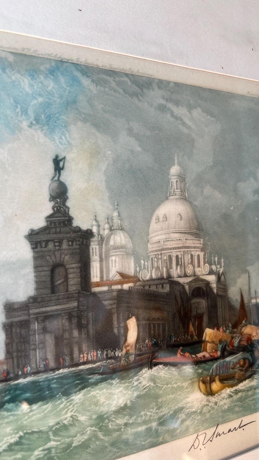 Signed Douglas Ian Smart 1921 Mezzotint Of Santa Maria Della Salute, Venice photo 195.0