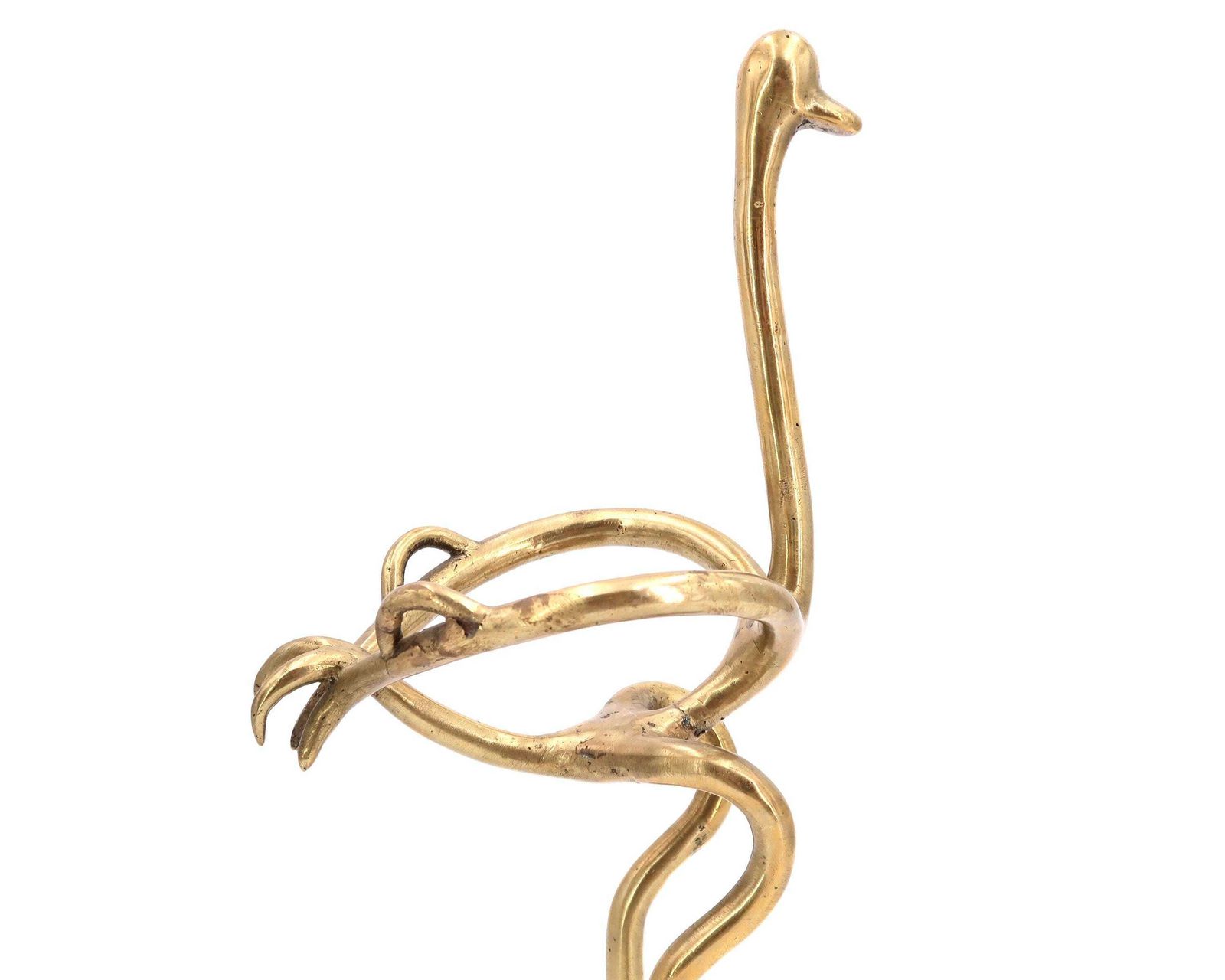 Groot Messing Struisvogelsculptuur Of Eierdisplay, Jaren 1970 / Standaard, Vintage, Cabinet De Curiosités, Hollywood Regency photo Kunst