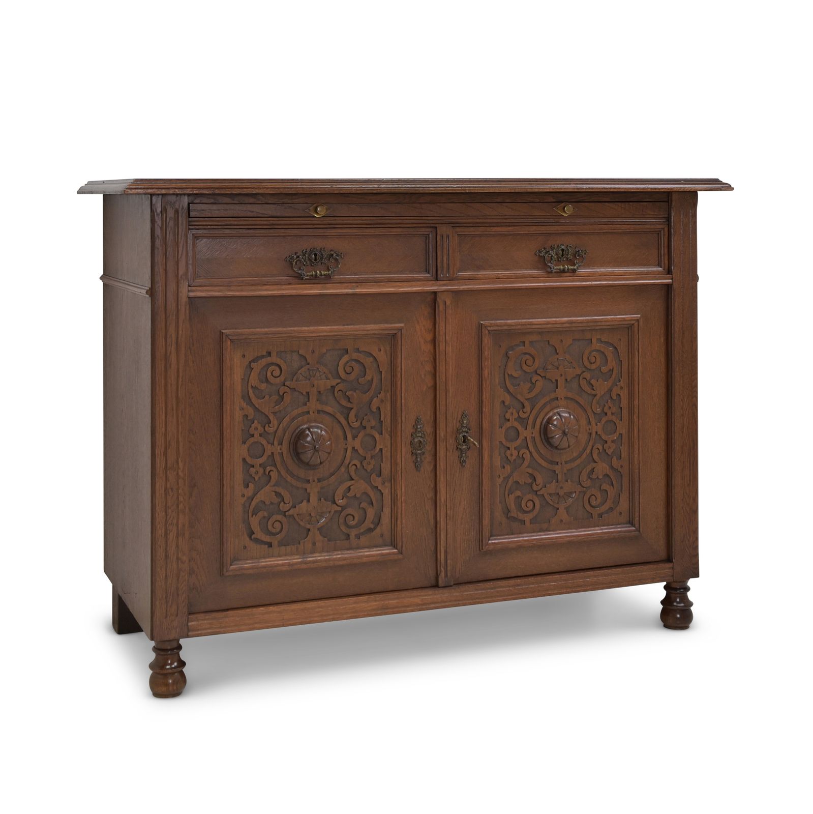 Antique! Chest Of Drawers Restored Solid Oak Wilhelminian Style Cabinet Sideboard