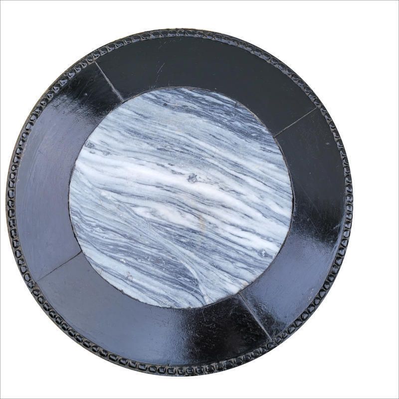 Ebonised Chinese Hardwood And Marble Plantstand photo for sale