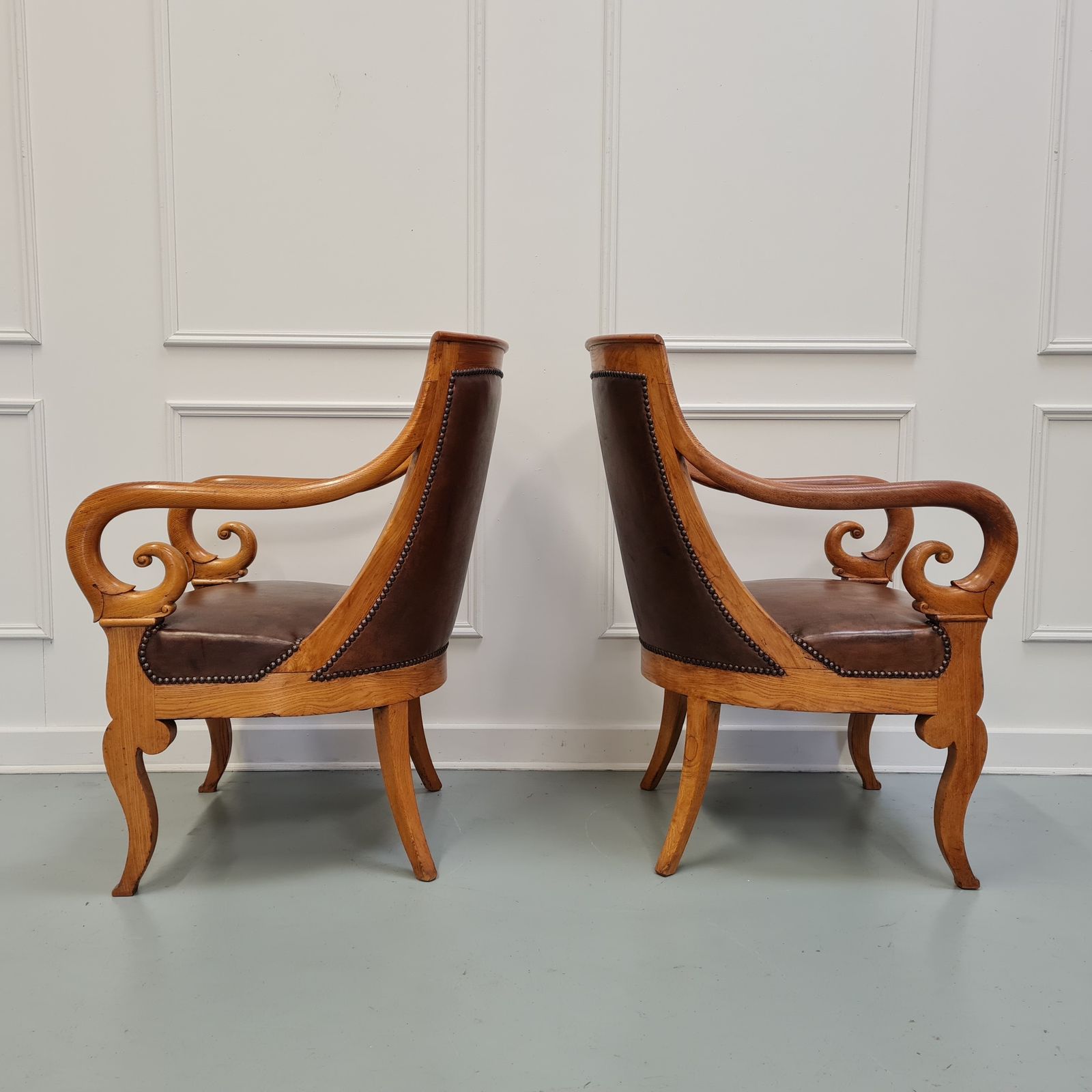 Pair Of Antique Ash Armchairs C1850 Free Delivery Eng/Wales photo buy