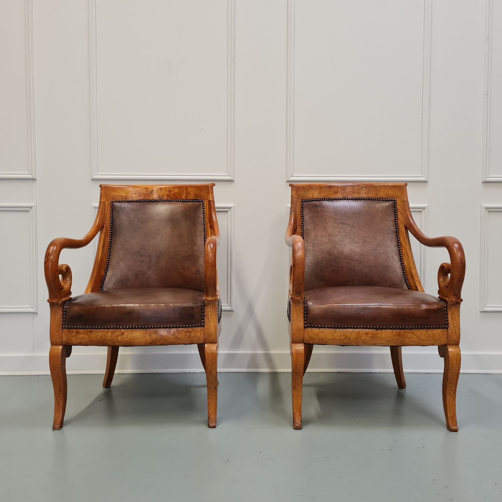 photo furniture Pair Of Antique Ash Armchairs C1850 Free Delivery Eng/Wales