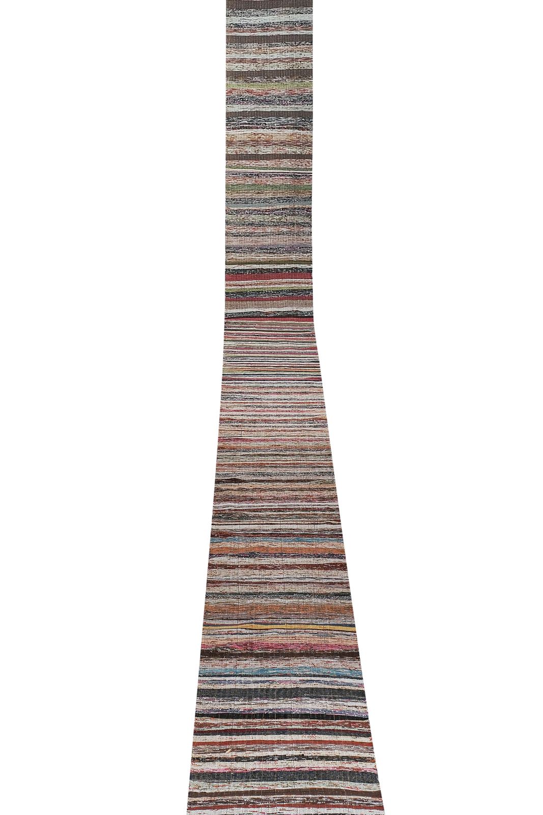 photo for sale Neoclassical Style Turkish Cotton Oushak Runner   Stair Carpet 2'2'' X 32'3''